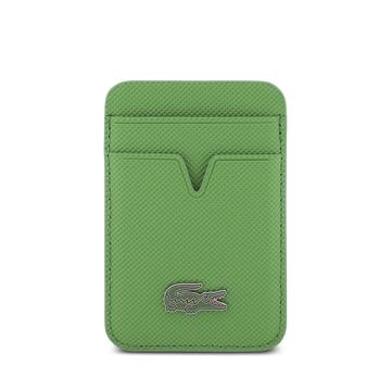 iPhone 17 Pro Max Lacoste Iconic Petit Pique MagSafe cover og magnetisk kortholder - Grøn