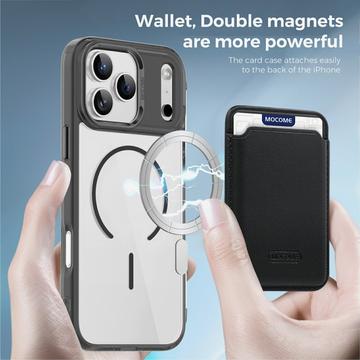 iPhone 17 Pro Max MagSafe Cover med kortholder - sort / gennemsigtig