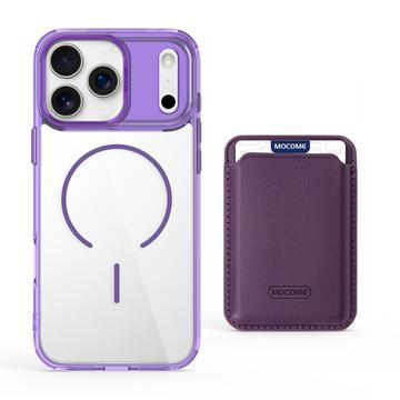 iPhone 17 Pro Max MagSafe Cover med kortholder - lilla / gennemsigtig