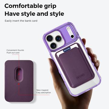 iPhone 17 Pro Max MagSafe Cover med kortholder - lilla / gennemsigtig