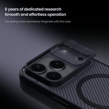 iPhone 17 Pro Max Nillkin CamShield Pro Magnetic Hybrid Cover - Gennemsigtig sort