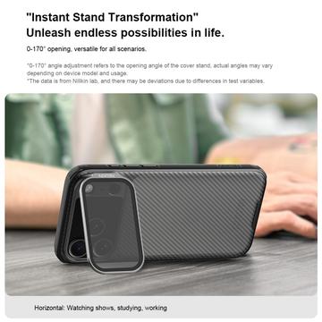 iPhone 17 Pro Max Nillkin CamShield Prop Hybrid Cover - Gennemsigtig sort