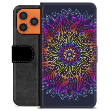 iPhone 17 Pro Max Premium Flip Cover med Pung - Farverig Mandala
