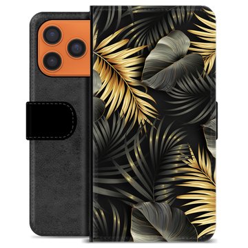 iPhone 17 Pro Max Premium Flip Cover med Pung - Gyldne Blade