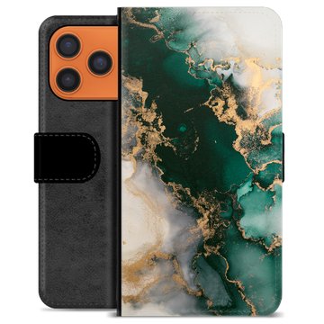 iPhone 17 Pro Max Premium Flip Cover med Pung - Jade Marmor