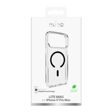 iPhone 17 Pro Max Puro Lite Mag Hybrid Cover - sort / gennemsigtig