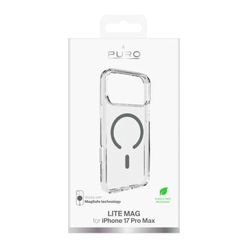 iPhone 17 Pro Max Puro Lite Mag Hybrid Cover - Sort østers / gennemsigtig