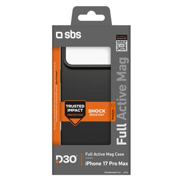 iPhone 17 Pro Max SBS Full Active Mag Cover med D3O-teknologi - Sort