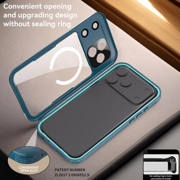 iPhone 17 Pro Max Shellbox M Series IP68 vandtæt cover - dykkercover med MagSafe-kompatibilitet - Blå