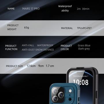iPhone 17 Pro Max Shellbox M Series IP68 vandtæt cover - dykkercover med MagSafe-kompatibilitet - Blå
