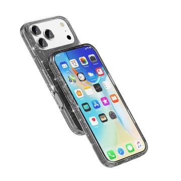 iPhone 17 Pro Max Stylish Glitter Series Hybrid Cover - MagSafe kompatibel - Sort
