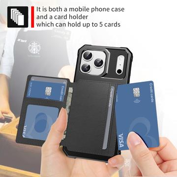 iPhone 17 Pro Max TPU Cover med Kortholder - Sort