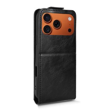 iPhone 17 Pro Max lodret flip-etui med stativ - sort