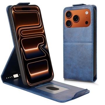 iPhone 17 Pro Max lodret flip-etui med stativ - mørkeblå