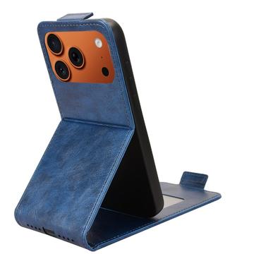 iPhone 17 Pro Max lodret flip-etui med stativ - mørkeblå