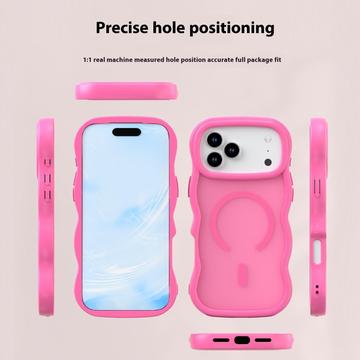 iPhone 17 Pro Max Bølgekant magnetisk hybrid cover - hot pink