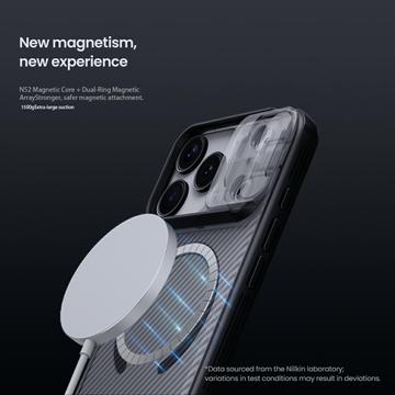 iPhone 17 Pro Nillkin CamShield Pro Magnetic Hybrid Cover - Gennemsigtig sort