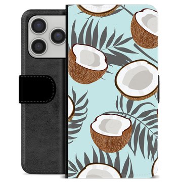iPhone 17 Pro Premium Flip Cover med Pung - Kokosnød
