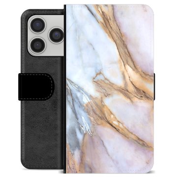 iPhone 17 Pro Premium Flip Cover med Pung - Elegant Marmor