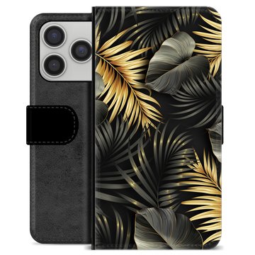 iPhone 17 Pro Premium Flip Cover med Pung - Gyldne Blade