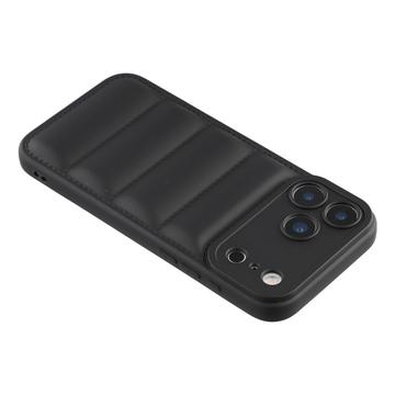 iPhone 17 Pro Pufferjakke Stødfast TPU-cover - Sort