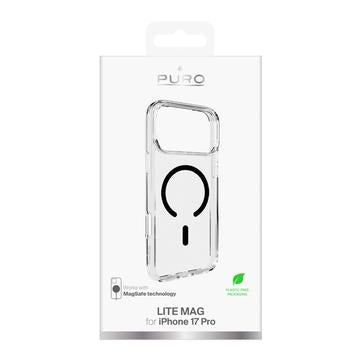 iPhone 17 Pro Puro Lite Mag Hybrid Cover - sort / gennemsigtig