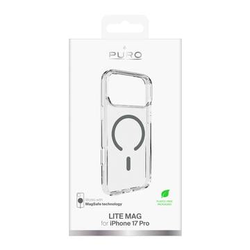 iPhone 17 Pro Puro Lite Mag Hybrid Cover - Grå / Gennemsigtig