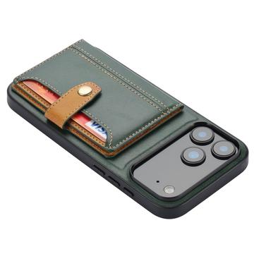 iPhone 17 Pro Retro Style Cover med Pung - Grøn