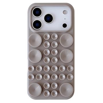 iPhone 17 Pro Silikone cover med sugekop - Titaniumgrå