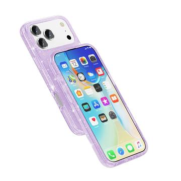 iPhone 17 Pro Stylish Glitter Series Hybrid Cover - MagSafe kompatibel - Lilla