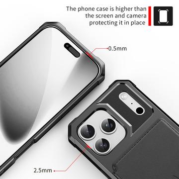 iPhone 17 Pro TPU Cover med Kortholder - Sort