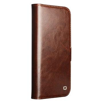 iPhone 17 Qialino Classic Læderpung - Mørkebrun