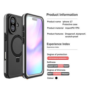iPhone 17 Redpepper IP68 MagSafe vandtæt cover med Kickstand - Sort