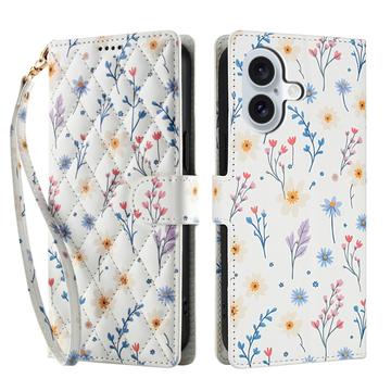 iPhone 17 Rhombisk Blomsterpung - farverige blomster