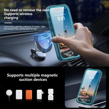 iPhone 17 Shellbox M Series IP68 vandtæt cover - dykkercover med MagSafe-kompatibilitet - Blå