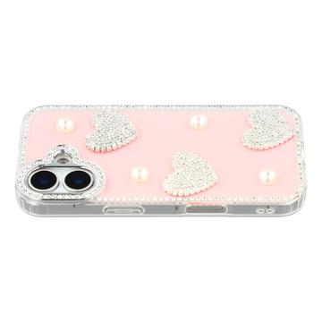 iPhone 17 Funklende Kærlighed og Perle Hybrid Cover - Pink