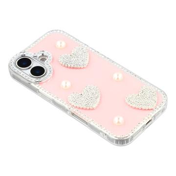 iPhone 17 Funklende Kærlighed og Perle Hybrid Cover - Pink