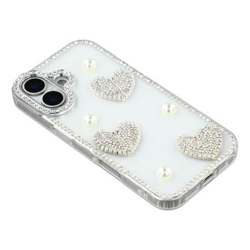 iPhone 17 Funklende Kærlighed og Perle Hybrid Cover - gennemsigtig