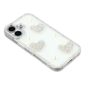 iPhone 17 Funklende Kærlighed og Perle Hybrid Cover - Hvid