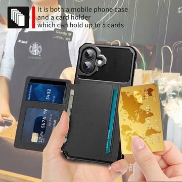 iPhone 17 TPU Cover med Kortholder - Sort