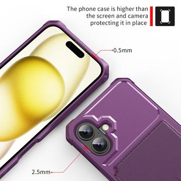 iPhone 17 TPU Cover med Kortholder - Lilla