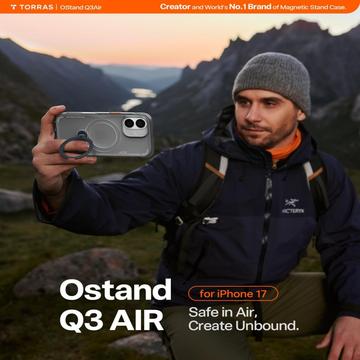 iPhone 17 Torras Ostand Q3 Air MagSafe cover - Sort