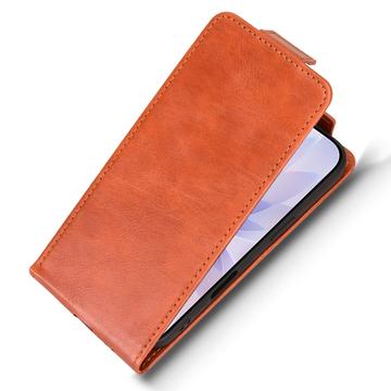 iPhone 17 lodret flip-etui med stativ - Brun