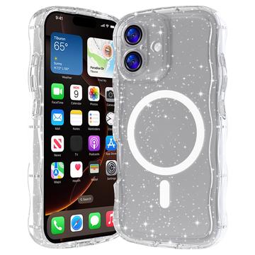 iPhone 17 Wave-Edge Laser Glitter MagSafe Cover - Klar