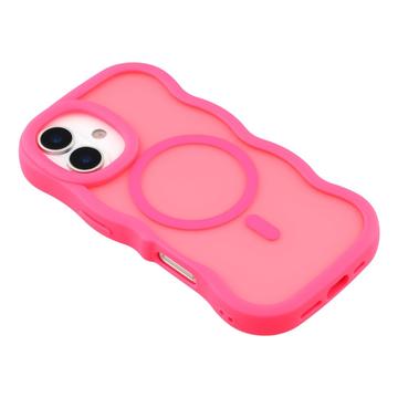 iPhone 17 Bølgekant magnetisk hybrid cover - hot pink