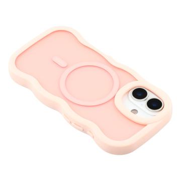 iPhone 17 Bølgekant magnetisk hybrid cover - pink