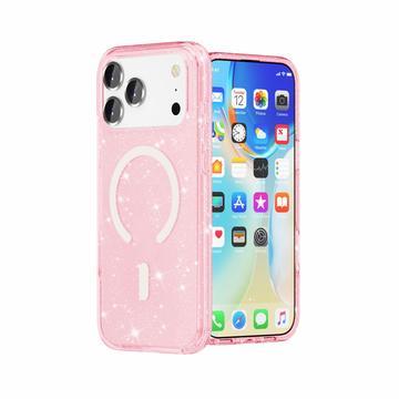 iPhone 18 Pro Stylish Glitter Series Hybrid Cover - MagSafe kompatibel - Pink