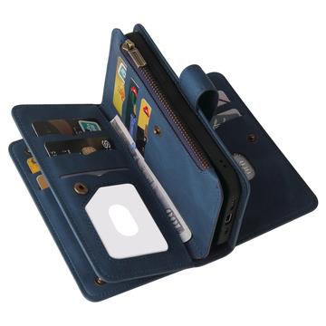 iPhone 6/7/8/SE (2020)/SE (2022) Flip Cover m. strop, pung og kortholdere - blå