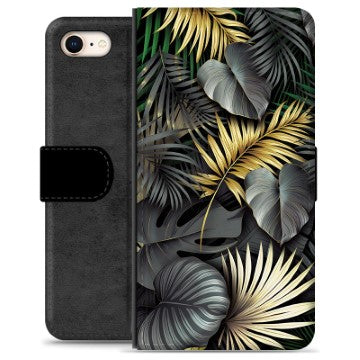 iPhone 7/8/SE (2020)/SE (2022) Premium Flip Cover med Pung - Gyldne Blade