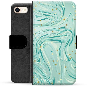 iPhone 7/8/SE (2020)/SE (2022) Premium Flip Cover med Pung - Grøn Mynte